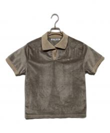 Acne studios（アクネ ストゥディオス）の古着「Velvet Polo ShirtFN-MN-TSHI000450」｜ブラウン×ベージュ