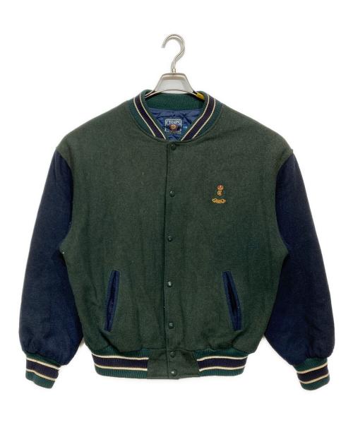 CHAPS RALPH LAUREN（チャップス ラルフローレン）CHAPS RALPH LAUREN (チャップス ラルフローレン) スタジャン グリーン×ネイビー サイズ:Lの古着・服飾アイテム