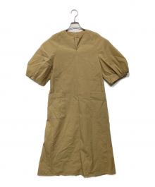 INED（イネド）の古着「三尋木奈保コラボ　ランタンスリーブワンピース　7152121013」｜ベージュ