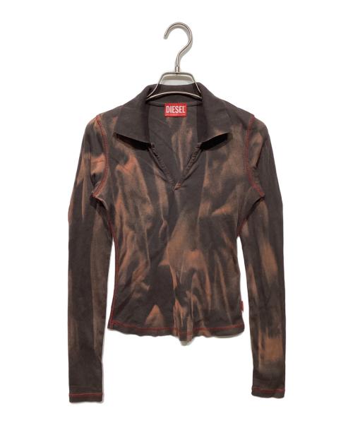 DIESEL（ディーゼル）DIESEL (ディーゼル) T-RIBS 襟付カットソー ブラウン サイズ:Sの古着・服飾アイテム