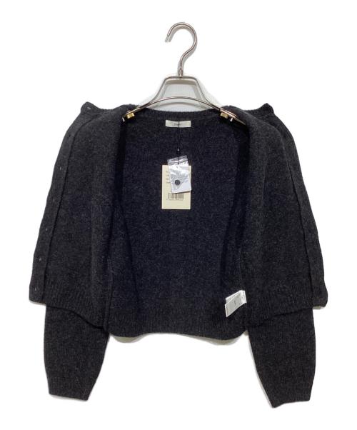 Eaphi（エフィ）Eaphi (エフィ) WOOL KNIT LOGO CARDIGAN ブラック サイズ:FREEの古着・服飾アイテム