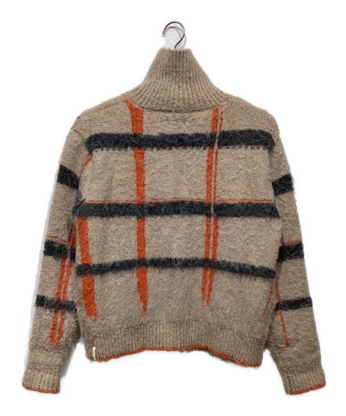 PAMM（パム）PAMM (パム) 透明な空気のチェックジップニットPM1335 ベージュ サイズ:2の古着・服飾アイテム