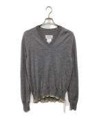 Maison Margielaメゾンマルジェラ）の古着「リブフリルVネックニット」｜グレー