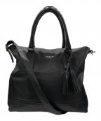 COACHコーチ）の古着「レザー2WAYバッグ」｜ブラック