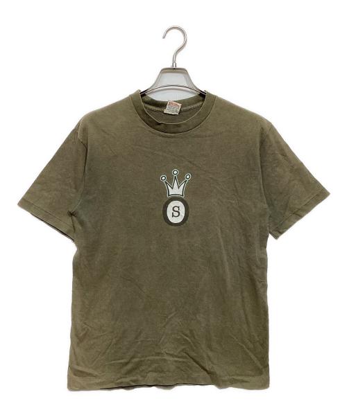 stussy（ステューシー）stussy (ステューシー) 90ｓ クラウンSロゴTシャツ オリーブ サイズ:Mの古着・服飾アイテム