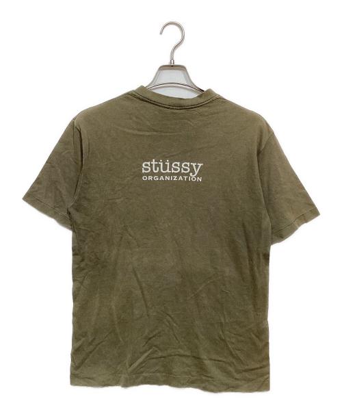 stussy（ステューシー）stussy (ステューシー) 90ｓ クラウンSロゴTシャツ オリーブ サイズ:Mの古着・服飾アイテム