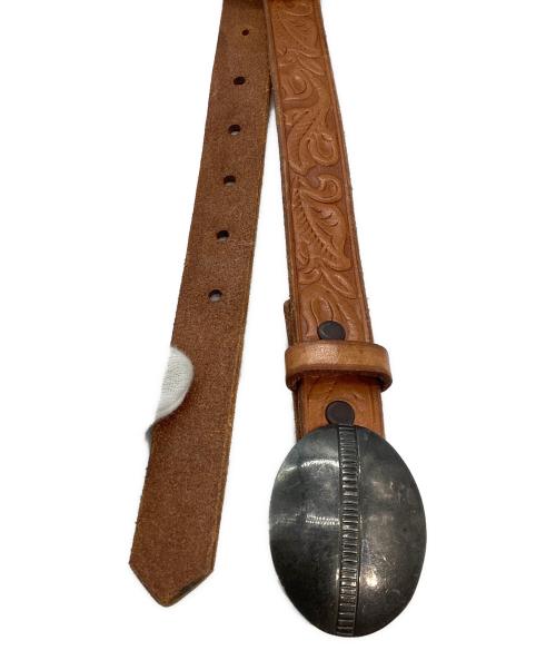 Santa Fe Leather Co.（サンタフェレザー・カンパニー）Santa Fe Leather Co. (サンタフェレザー・カンパニー) カービングレザーベルト ブラウンの古着・服飾アイテム