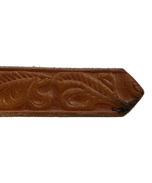 Santa Fe Leather Co.（サンタフェレザー・カンパニー）Santa Fe Leather Co. (サンタフェレザー・カンパニー) カービングレザーベルト ブラウンの古着・服飾アイテム