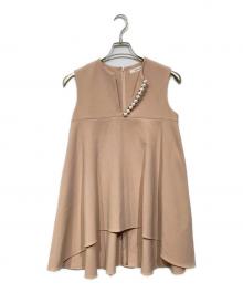 YOKO CHAN（ヨーコチャン）の古着「パールスリットラインブラウス」｜ベージュ