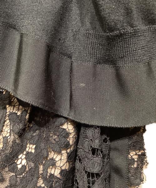 sacai（サカイ）sacai (サカイ) カーディガンドッキングワンピース ブラック×ベージュ サイズ:1の古着・服飾アイテム