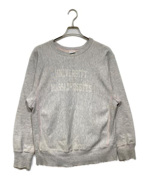 Champion（チャンピオン）Champion (チャンピオン) 80s トリコタグ 霜降りピンク　リバースウィーブスウェット グレー×ピンク サイズ:LARGEの古着・服飾アイテム