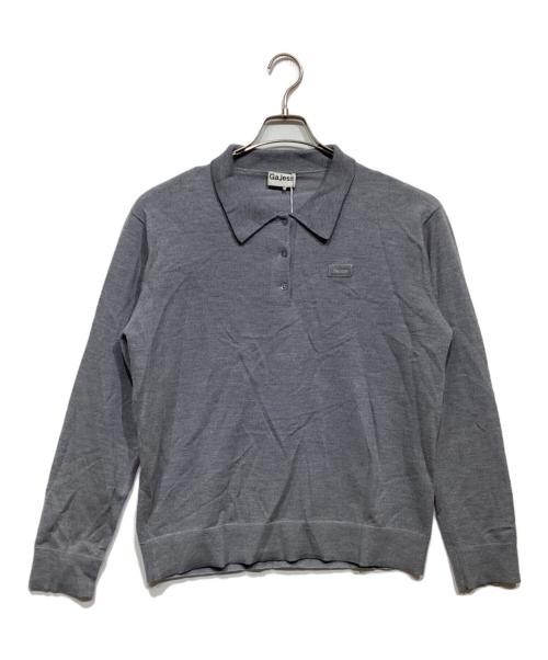 gajess（ガジェス）gajess (ガジェス) Kanon Logo Polo Knit グレー サイズ:Mの古着・服飾アイテム