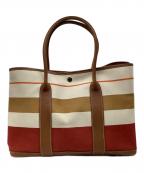 HERMESエルメス）の古着「ガーデンパーティPM/トートバッグ」｜エクリュ×ルージュベネチアン×ゴールド