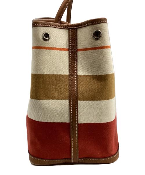 HERMES（エルメス）HERMES (エルメス) ガーデンパーティPM/トートバッグ エクリュ×ルージュベネチアン×ゴールドの古着・服飾アイテム