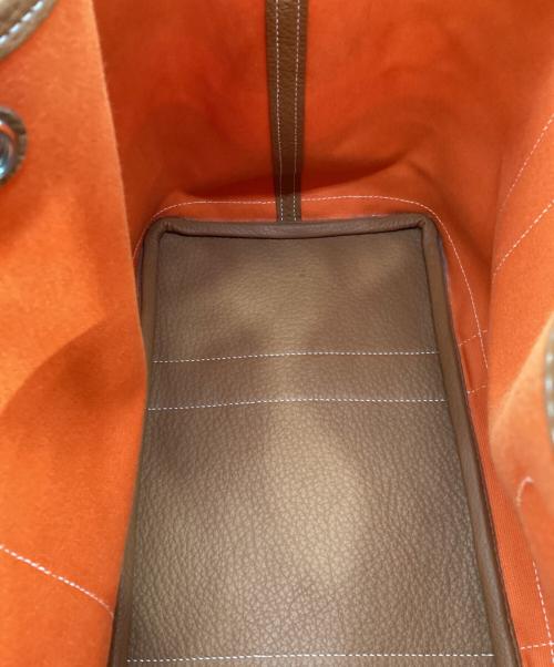 HERMES（エルメス）HERMES (エルメス) ガーデンパーティPM/トートバッグ エクリュ×ルージュベネチアン×ゴールドの古着・服飾アイテム