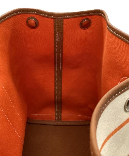 HERMES（エルメス）HERMES (エルメス) ガーデンパーティPM/トートバッグ エクリュ×ルージュベネチアン×ゴールドの古着・服飾アイテム