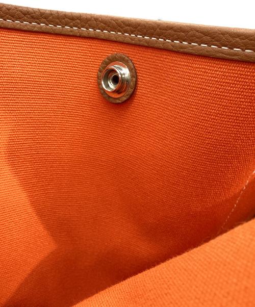 HERMES（エルメス）HERMES (エルメス) ガーデンパーティPM/トートバッグ エクリュ×ルージュベネチアン×ゴールドの古着・服飾アイテム