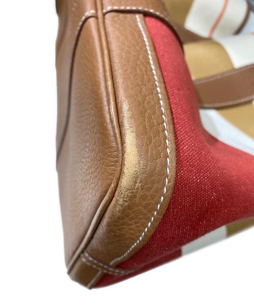 HERMES（エルメス）HERMES (エルメス) ガーデンパーティPM/トートバッグ エクリュ×ルージュベネチアン×ゴールドの古着・服飾アイテム