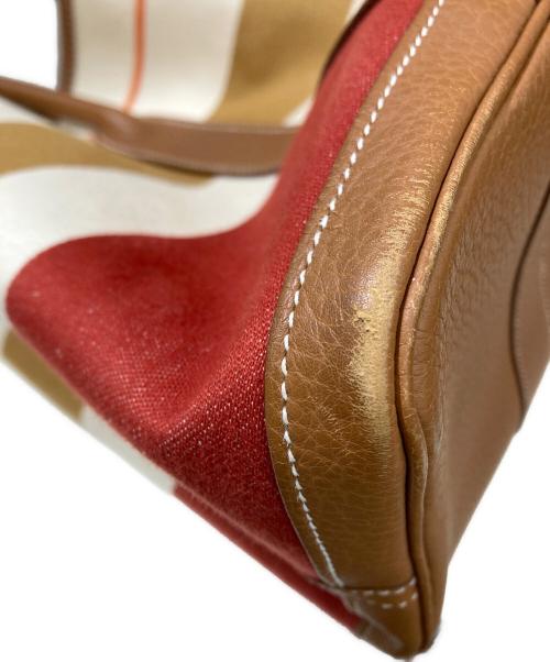 HERMES（エルメス）HERMES (エルメス) ガーデンパーティPM/トートバッグ エクリュ×ルージュベネチアン×ゴールドの古着・服飾アイテム