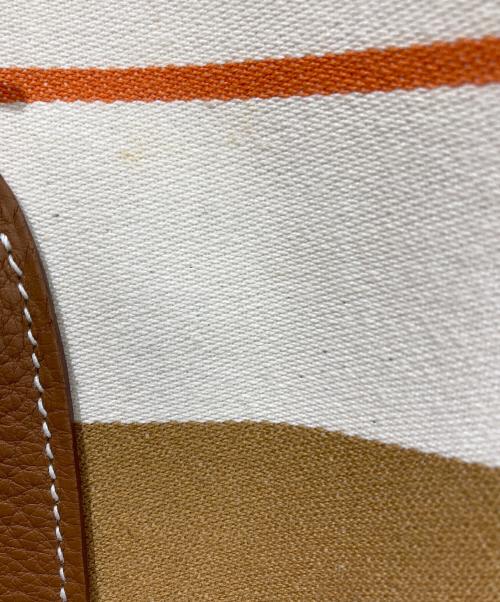 HERMES（エルメス）HERMES (エルメス) ガーデンパーティPM/トートバッグ エクリュ×ルージュベネチアン×ゴールドの古着・服飾アイテム