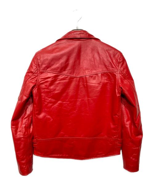 HORN WORKS（ホーンワークス）HORN WORKS (ホーンワークス) バッファローレザー　ライダースジャケット レッド サイズ:LLの古着・服飾アイテム
