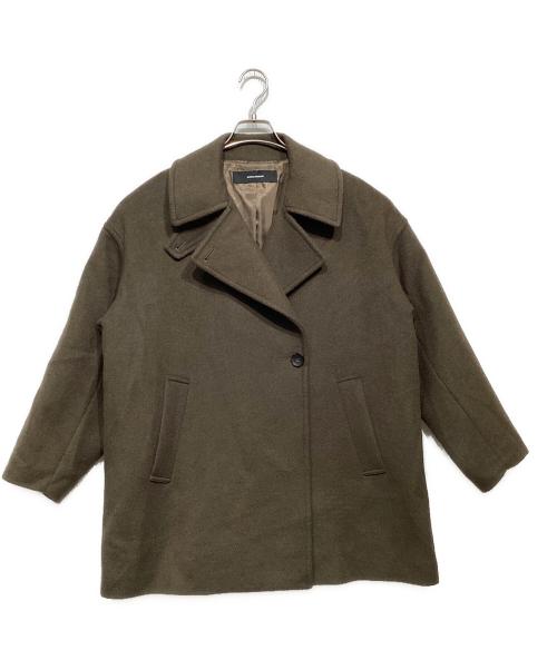 JOURNAL STANDARD（ジャーナルスタンダード）JOURNAL STANDARD (ジャーナルスタンダード) ウールアンゴラバルカラーミドルコート オリーブ サイズ:38の古着・服飾アイテム