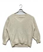 Loungedressラウンジドレス）の古着「FURカシミヤ Vネックニット」｜ベージュ