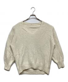 Loungedress（ラウンジドレス）の古着「FURカシミヤ Vネックニット」｜ベージュ