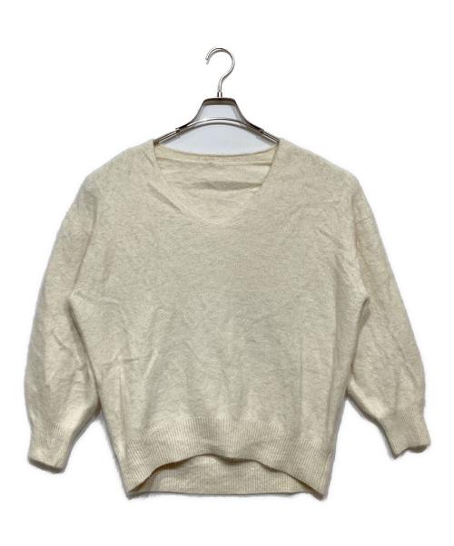 Loungedress（ラウンジドレス）Loungedress (ラウンジドレス) FURカシミヤ Vネックニット ベージュ サイズ:Fの古着・服飾アイテム