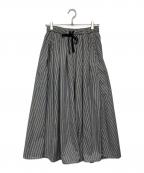 URCH RNAアールエヌエー）の古着「綿/麻デニムのプルオンロングスカート」｜ブラック