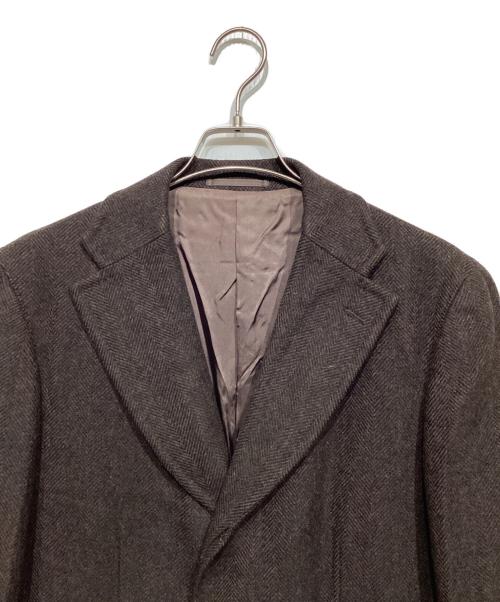 Paul Stuart（ポールスチュアート）Paul Stuart (ポールスチュアート) ウールカシミヤチェスターコート ブラウン サイズ:Mの古着・服飾アイテム