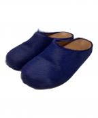 MARNIマルニ）の古着「FUSSBETT SABOT フスベットサボ ハラコサンダル」｜ネイビー