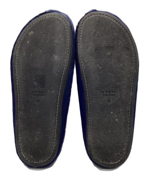 MARNI（マルニ）MARNI (マルニ) FUSSBETT SABOT フスベットサボ ハラコサンダル ネイビー サイズ:42の古着・服飾アイテム