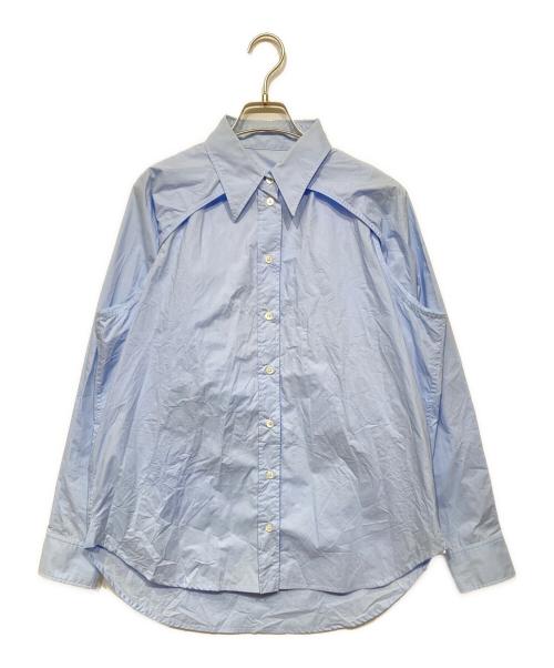 MM6 Maison Margiela（エムエムシックスメゾンマルジェラ）MM6 Maison Margiela (エムエムシックスメゾンマルジェラ) カットスリーブシャツ ブルー サイズ:38の古着・服飾アイテム