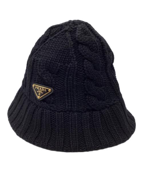 PRADA（プラダ）PRADA (プラダ) ウール バケットハット ブラック サイズ:Lの古着・服飾アイテム