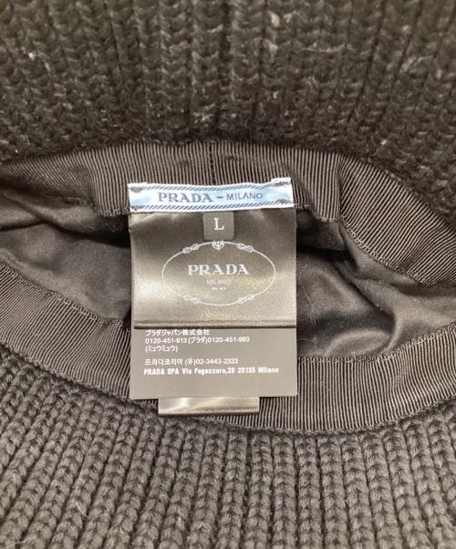 PRADA（プラダ）PRADA (プラダ) ウール バケットハット ブラック サイズ:Lの古着・服飾アイテム