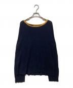 COMME des GARCONS HOMME PLUSコムデギャルソンオムプリュス）の古着「90ｓ　ラインカラーニット」｜ネイビー×イエロー