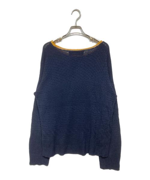 COMME des GARCONS HOMME PLUS（コムデギャルソンオムプリュス）COMME des GARCONS HOMME PLUS (コムデギャルソンオムプリュス) 90ｓ　ラインカラーニット ネイビー×イエロー サイズ:記載なしの古着・服飾アイテム