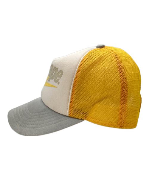 BAPE BY A BATHING APE（ベイプバイアベイシングエイプ）BAPE BY A BATHING APE (ベイプバイアベイシングエイプ) 初期タグ　BAPE STA メッシュキャップ イエロー×グレー サイズ:Fの古着・服飾アイテム