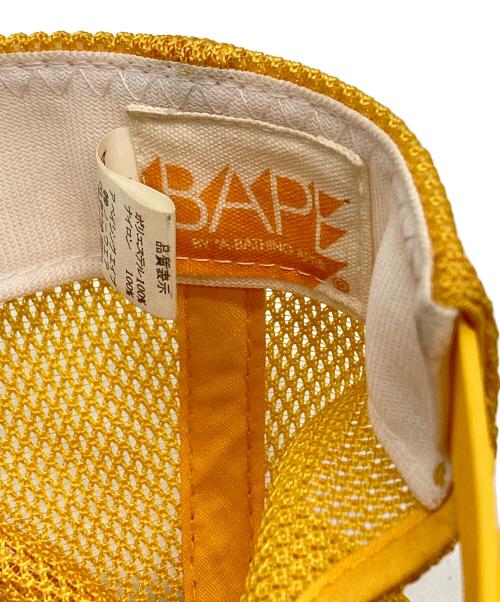 BAPE BY A BATHING APE（ベイプバイアベイシングエイプ）BAPE BY A BATHING APE (ベイプバイアベイシングエイプ) 初期タグ　BAPE STA メッシュキャップ イエロー×グレー サイズ:Fの古着・服飾アイテム