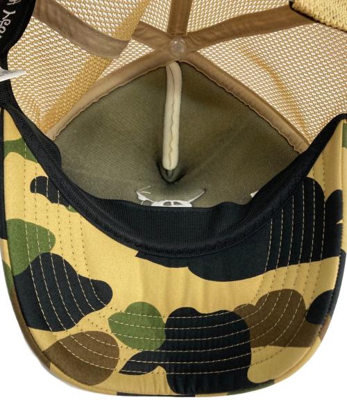 stussy（ステューシー）stussy (ステューシー) A BATHING APE (ア ベイシング エイプ) 30周年記念 メッシュキャップ ベージュ×オリーブの古着・服飾アイテム