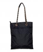 LeSportsacレスポートサック）の古着「チェーンキルティングトートバッグ」｜ブラック
