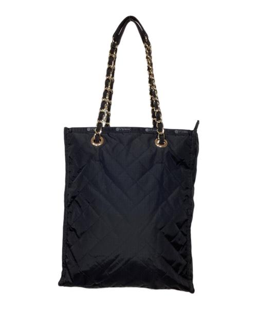 LeSportsac（レスポートサック）LeSportsac (レスポートサック) チェーンキルティングトートバッグ ブラックの古着・服飾アイテム