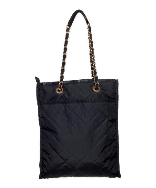 LeSportsac（レスポートサック）LeSportsac (レスポートサック) チェーンキルティングトートバッグ ブラックの古着・服飾アイテム