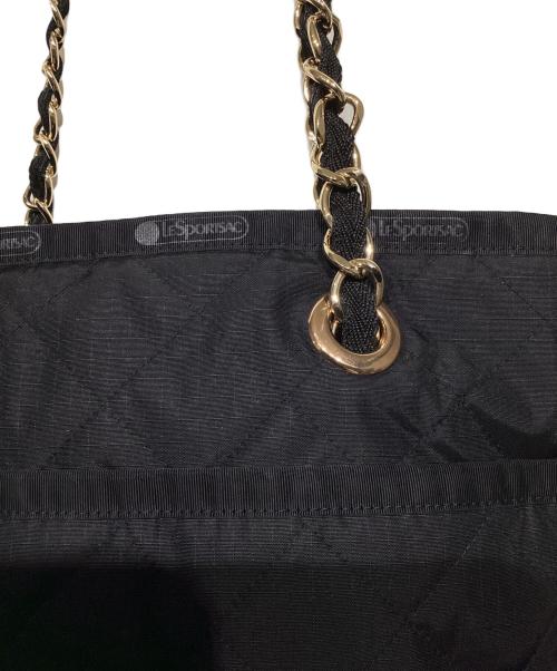 LeSportsac（レスポートサック）LeSportsac (レスポートサック) チェーンキルティングトートバッグ ブラックの古着・服飾アイテム