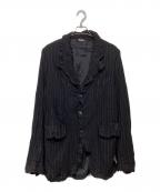 COMME des GARCONS HOMME DEUXコムデギャルソン オム ドゥ）の古着「縮絨ストライプジャケット　AD2023」｜ブラック