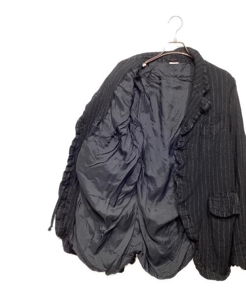 COMME des GARCONS HOMME DEUX（コムデギャルソン オム ドゥ）COMME des GARCONS HOMME DEUX (コムデギャルソン オム ドゥ) 縮絨ストライプジャケット　AD2023  ブラック サイズ:Lの古着・服飾アイテム
