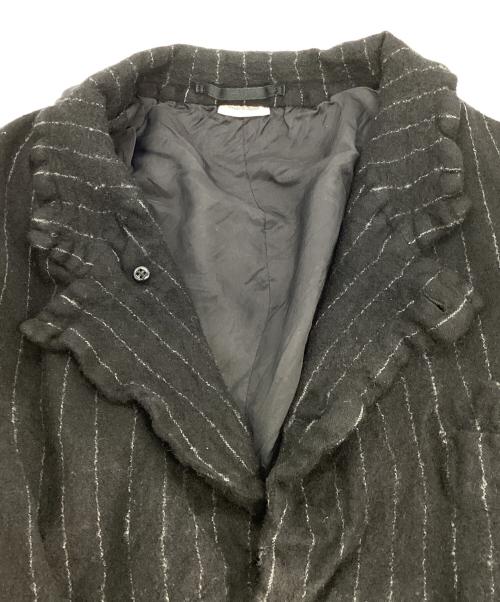 COMME des GARCONS HOMME DEUX（コムデギャルソン オム ドゥ）COMME des GARCONS HOMME DEUX (コムデギャルソン オム ドゥ) 縮絨ストライプジャケット　AD2023  ブラック サイズ:Lの古着・服飾アイテム