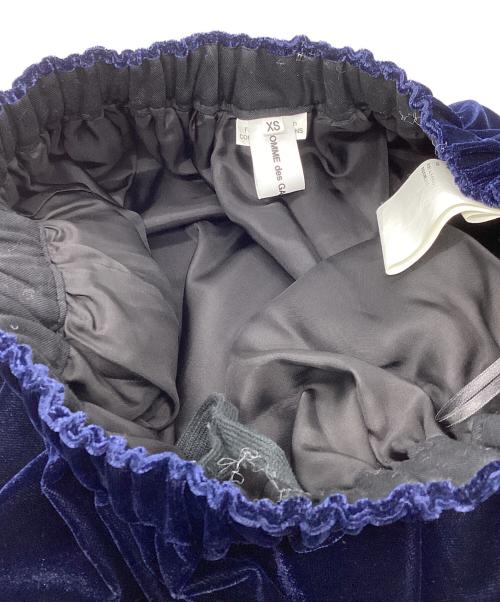 COMME des GARCONS GIRL（コムデギャルソンガール）COMME des GARCONS GIRL (コムデギャルソンガール) ベロア 裾フリル ロングイージースカート ネイビー サイズ:XSの古着・服飾アイテム