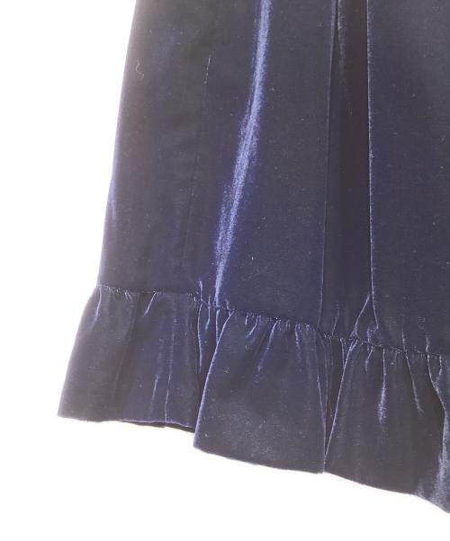COMME des GARCONS GIRL（コムデギャルソンガール）COMME des GARCONS GIRL (コムデギャルソンガール) ベロア 裾フリル ロングイージースカート ネイビー サイズ:XSの古着・服飾アイテム